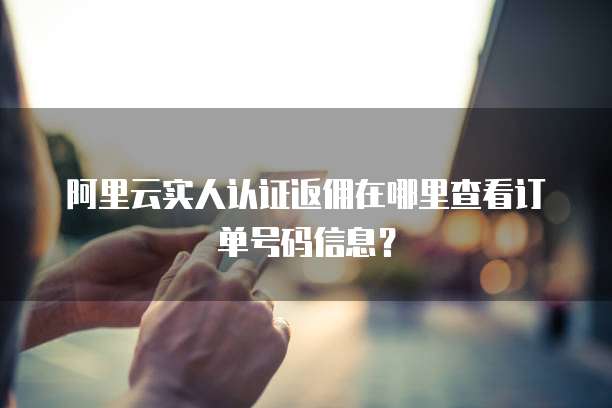 阿里云实人认证返佣在哪里查看订单号码信息?