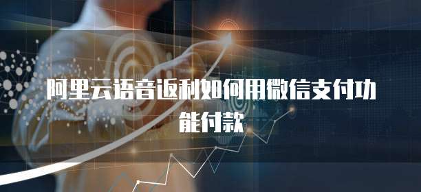 阿里云语音返利如何用微信支付功能付款