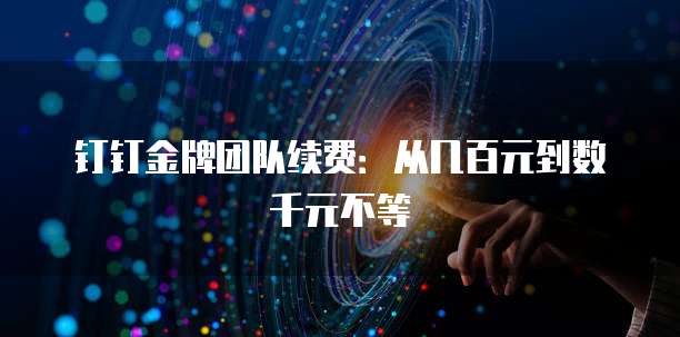 钉钉金牌团队续费：从几百元到数千元不等