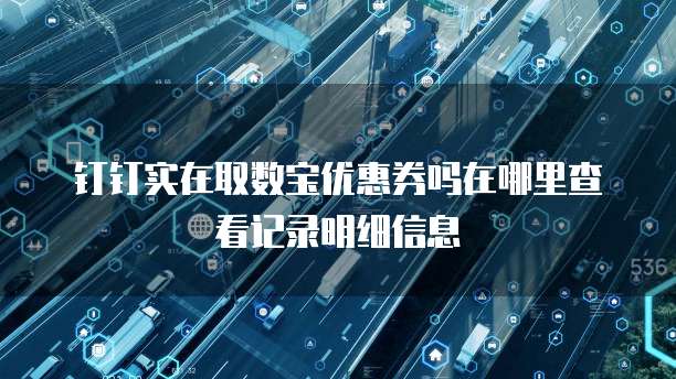 钉钉实在取数宝优惠券吗在哪里查看记录明细信息