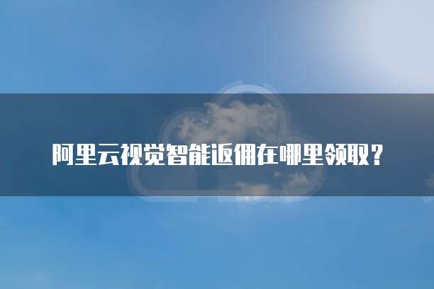 阿里云视觉智能返佣在哪里领取?
