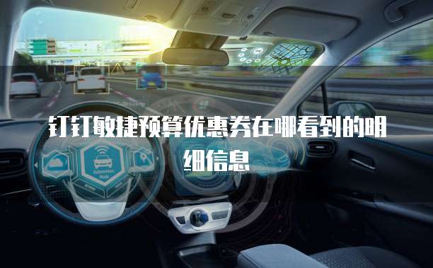 钉钉敏捷预算优惠券在哪看到的明细信息