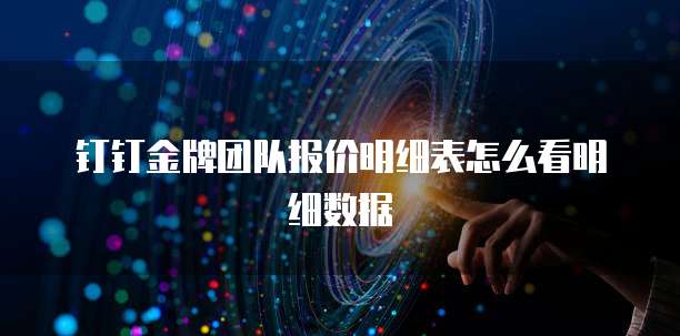 钉钉金牌团队报价明细表怎么看明细数据