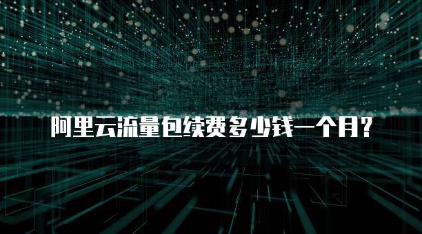 阿里云流量包续费多少钱一个月?