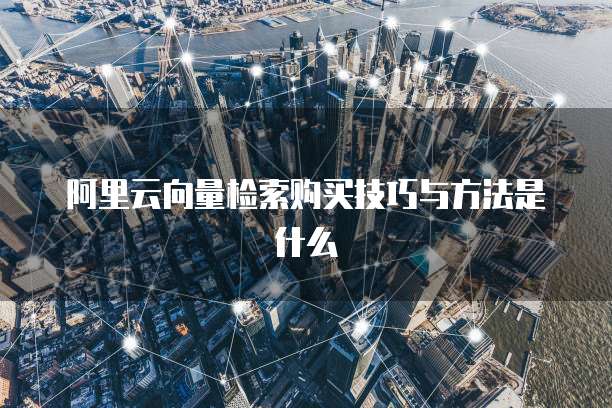 阿里云向量检索购买技巧与方法是什么