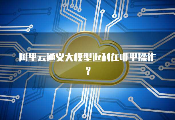阿里云通义大模型返利在哪里操作?