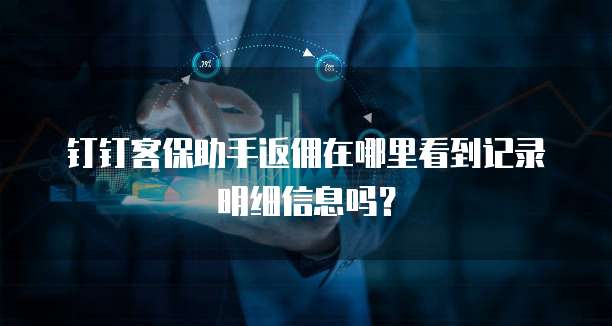 钉钉客保助手返佣在哪里看到记录明细信息吗?