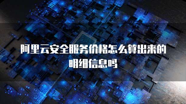 阿里云安全服务价格怎么算出来的明细信息吗