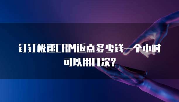 钉钉极速CRM返点多少钱一个小时可以用几次?