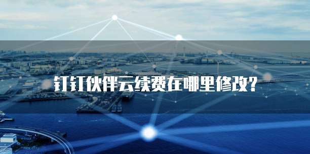 钉钉伙伴云续费在哪里修改？