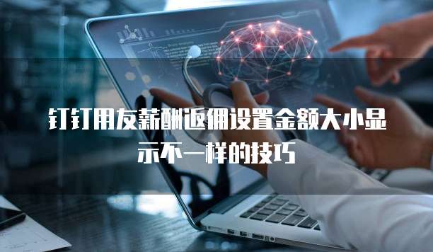钉钉用友薪酬返佣设置金额大小显示不一样的技巧