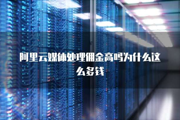 阿里云媒体处理佣金高吗为什么这么多钱