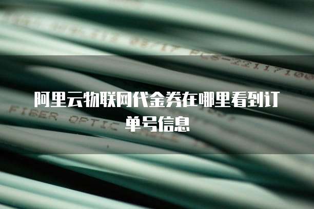 阿里云物联网代金券在哪里看到订单号信息