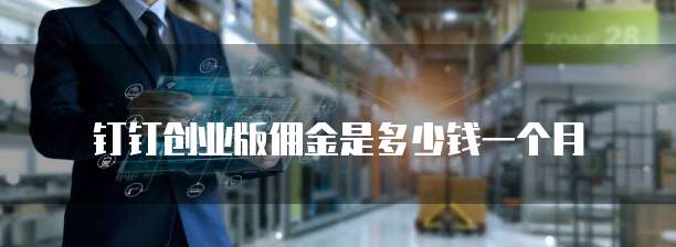钉钉创业版佣金是多少钱一个月