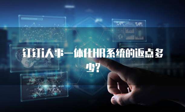 钉钉i人事一体化HR系统的返点多少?