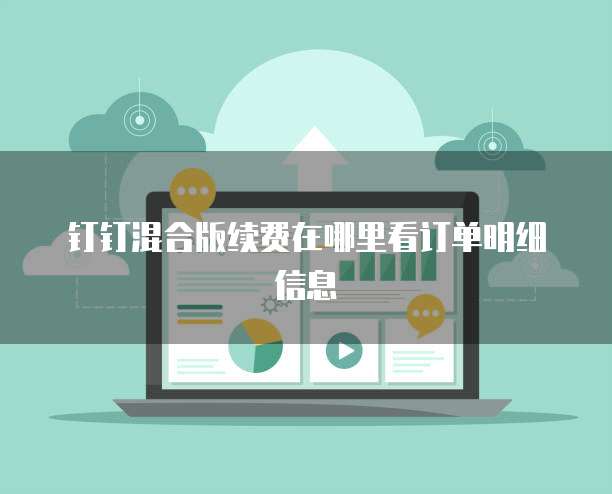 钉钉混合版续费在哪里看订单明细信息