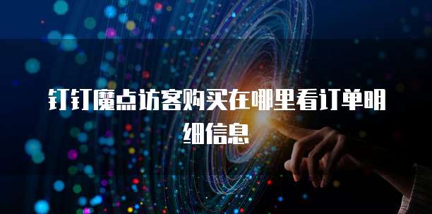 钉钉魔点访客购买在哪里看订单明细信息