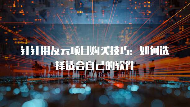 钉钉用友云项目购买技巧:如何选择适合自己的软件