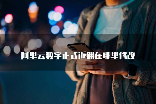 阿里云数字正式返佣在哪里修改