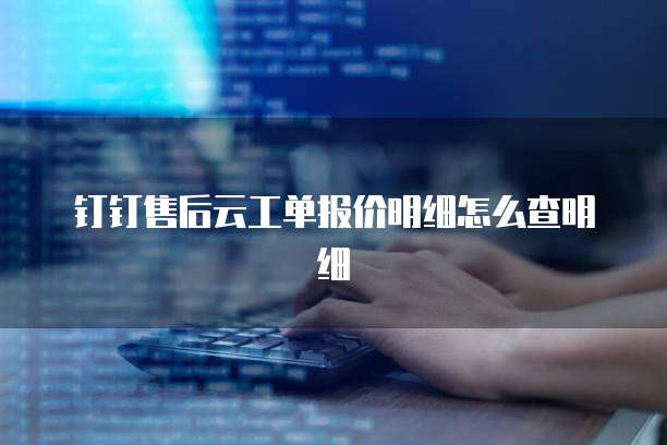 钉钉售后云工单报价明细怎么查明细
