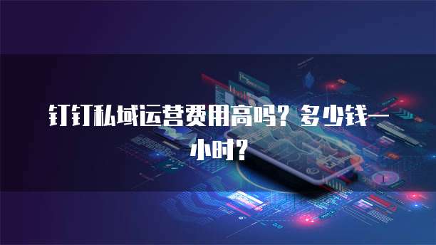 钉钉私域运营费用高吗?多少钱一小时?
