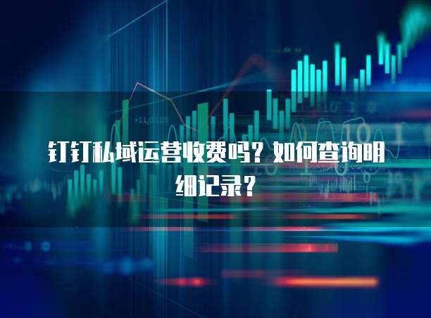 钉钉私域运营收费吗?如何查询明细记录?