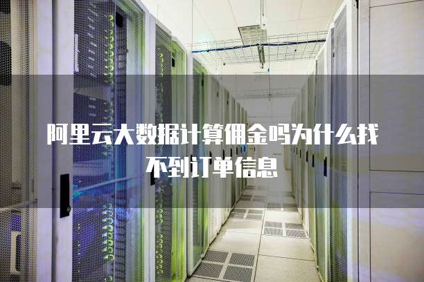 阿里云大数据计算佣金吗为什么找不到订单信息