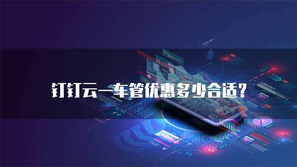 钉钉云一车管优惠多少合适？