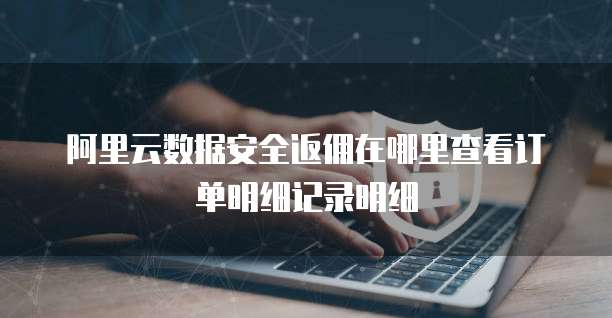 阿里云数据安全返佣在哪里查看订单明细记录明细