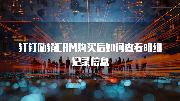 钉钉励销CRM购买后如何查看明细记录信息