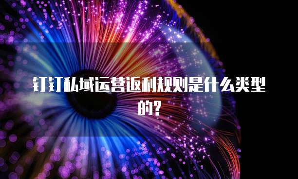 钉钉私域运营返利规则是什么类型的?