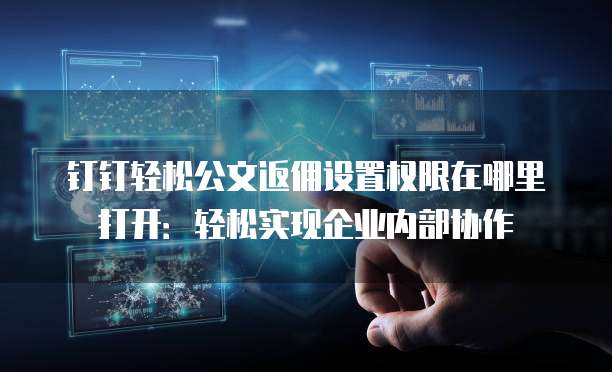 钉钉轻松公文返佣设置权限在哪里打开:轻松实现企业内部协作