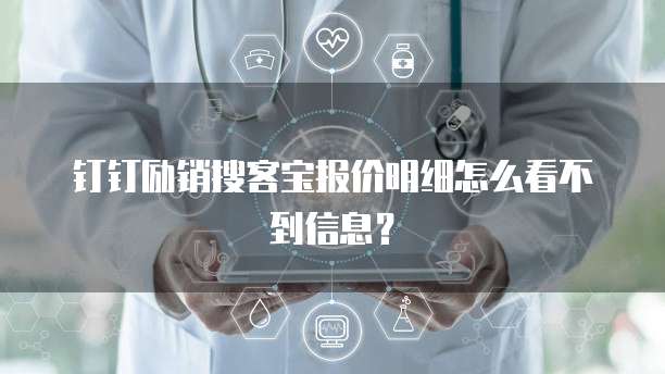 钉钉励销搜客宝报价明细怎么看不到信息?