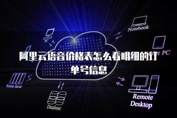 阿里云语音价格表怎么看明细的订单号信息