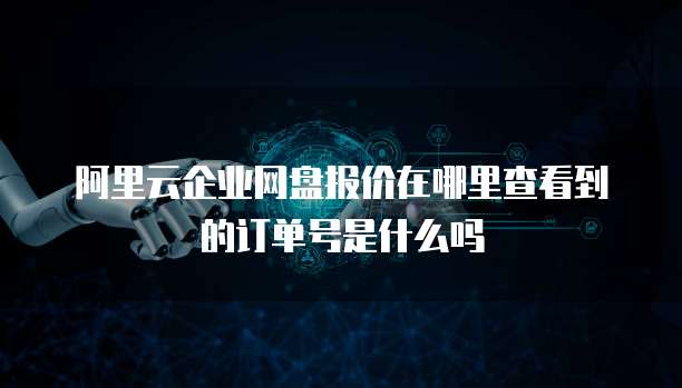 阿里云企业网盘报价在哪里查看到的订单号是什么吗