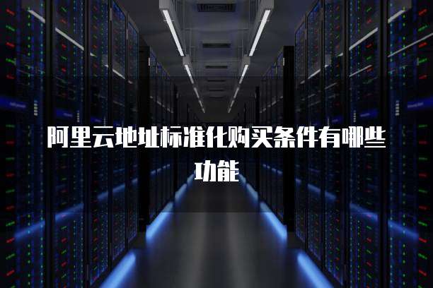 阿里云地址标准化购买条件有哪些功能