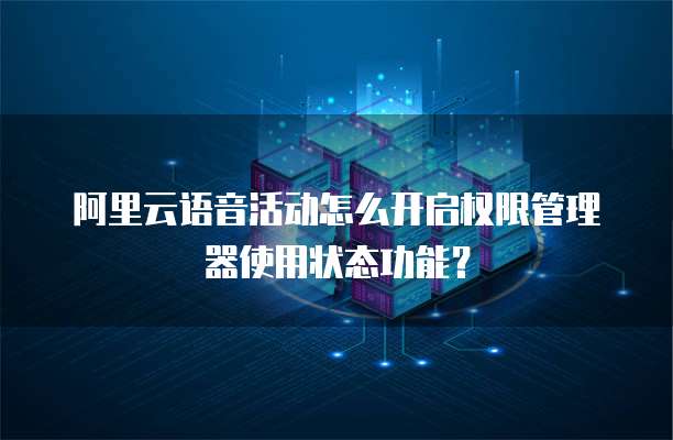 阿里云语音活动怎么开启权限管理器使用状态功能?