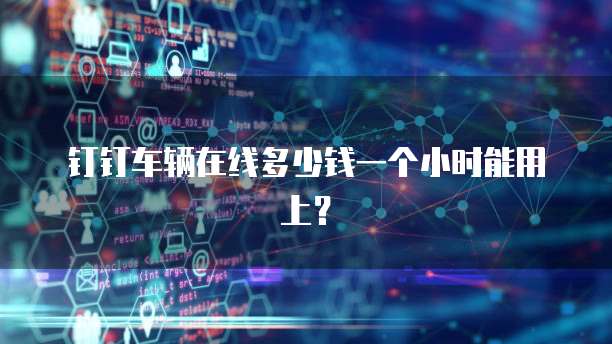 钉钉车辆在线多少钱一个小时能用上？