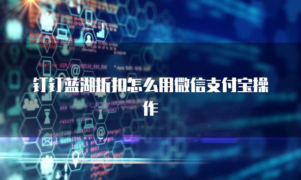 钉钉蓝湖折扣怎么用微信支付宝操作