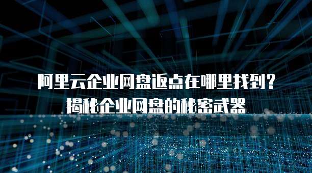 阿里云企业网盘返点在哪里找到?揭秘企业网盘的秘密武器
