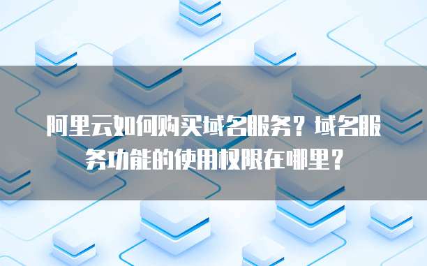 阿里云如何购买域名服务?域名服务功能的使用权限在哪里?