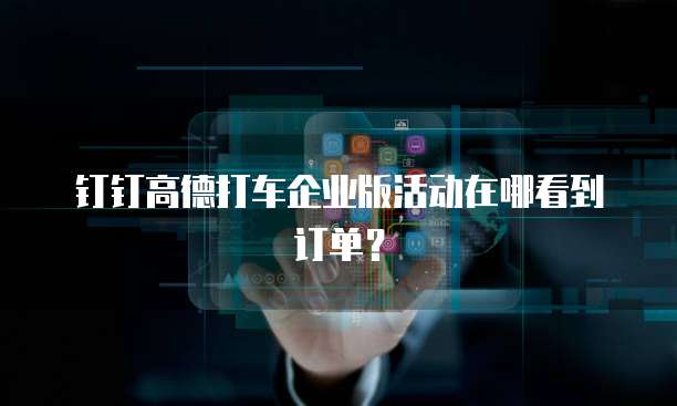 钉钉高德打车企业版活动在哪看到订单?