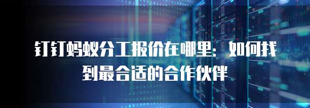 钉钉蚂蚁分工报价在哪里:如何找到最合适的合作伙伴