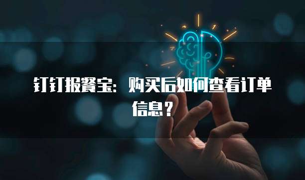 钉钉报餐宝：购买后如何查看订单信息？