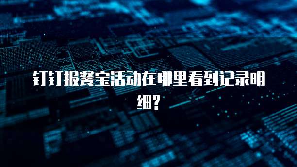 钉钉报餐宝活动在哪里看到记录明细?