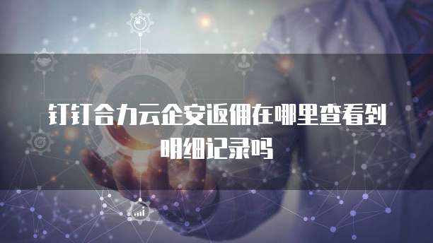 钉钉合力云企安返佣在哪里查看到明细记录吗