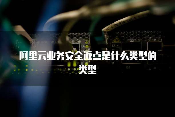 阿里云业务安全返点是什么类型的类型