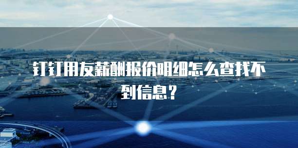 钉钉用友薪酬报价明细怎么查找不到信息?