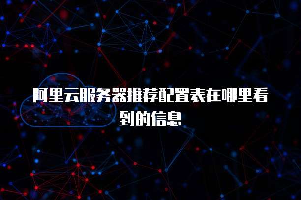 阿里云服务器推荐配置表在哪里看到的信息