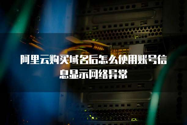 阿里云购买域名后怎么使用账号信息显示网络异常